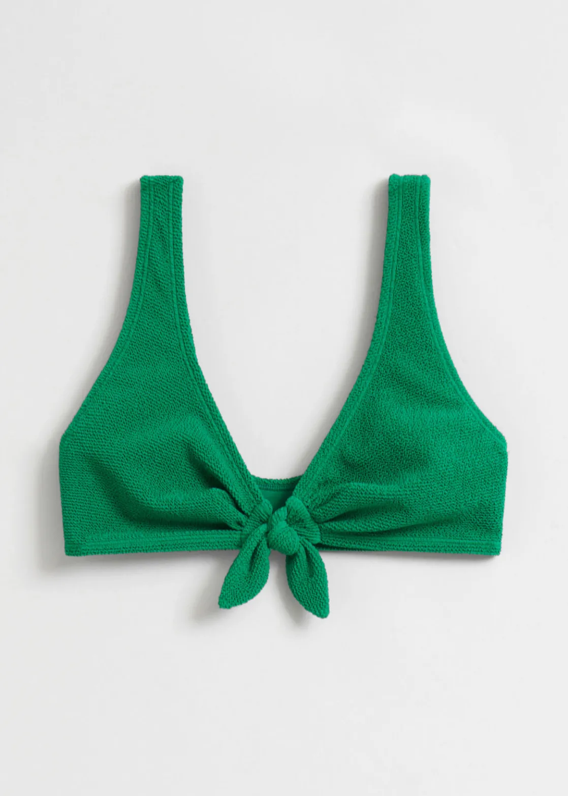 Crepe Knot Tie Bikini Top