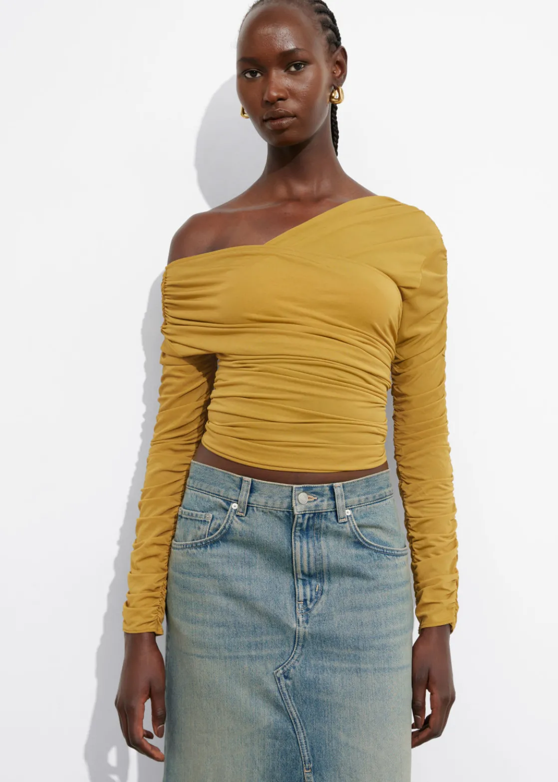 Draped One-Shoulder Top