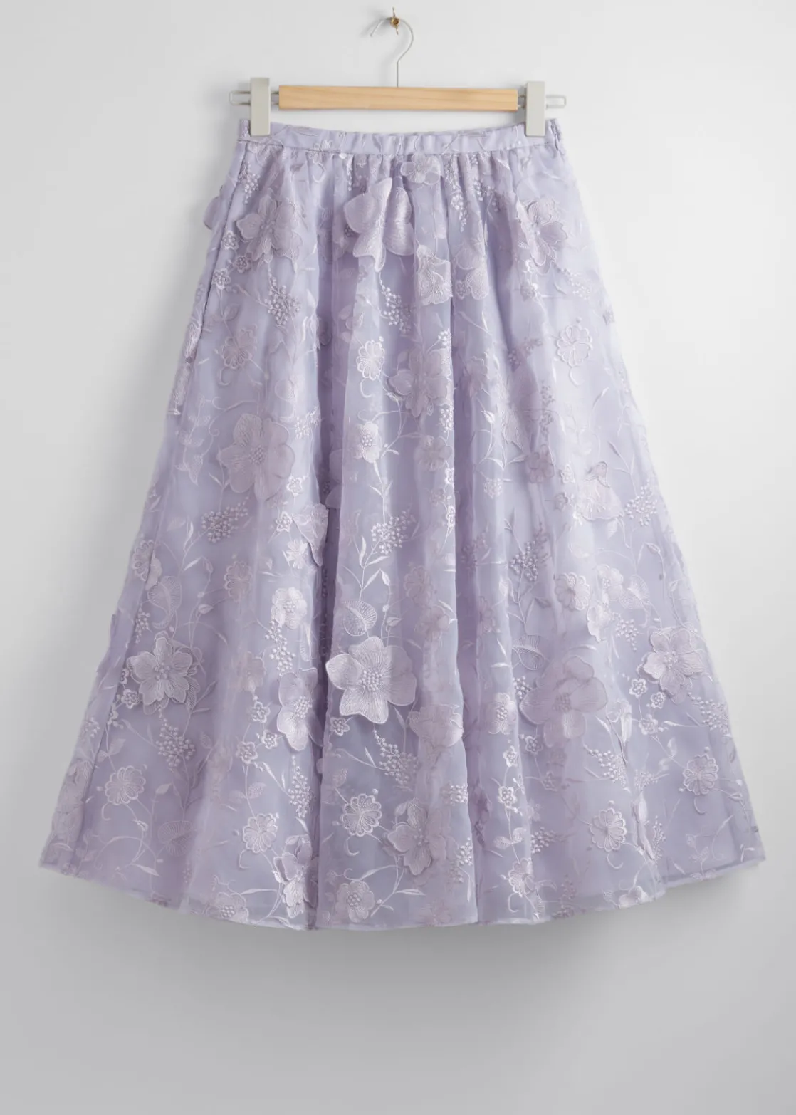 Voluminous Floral Midi Skirt