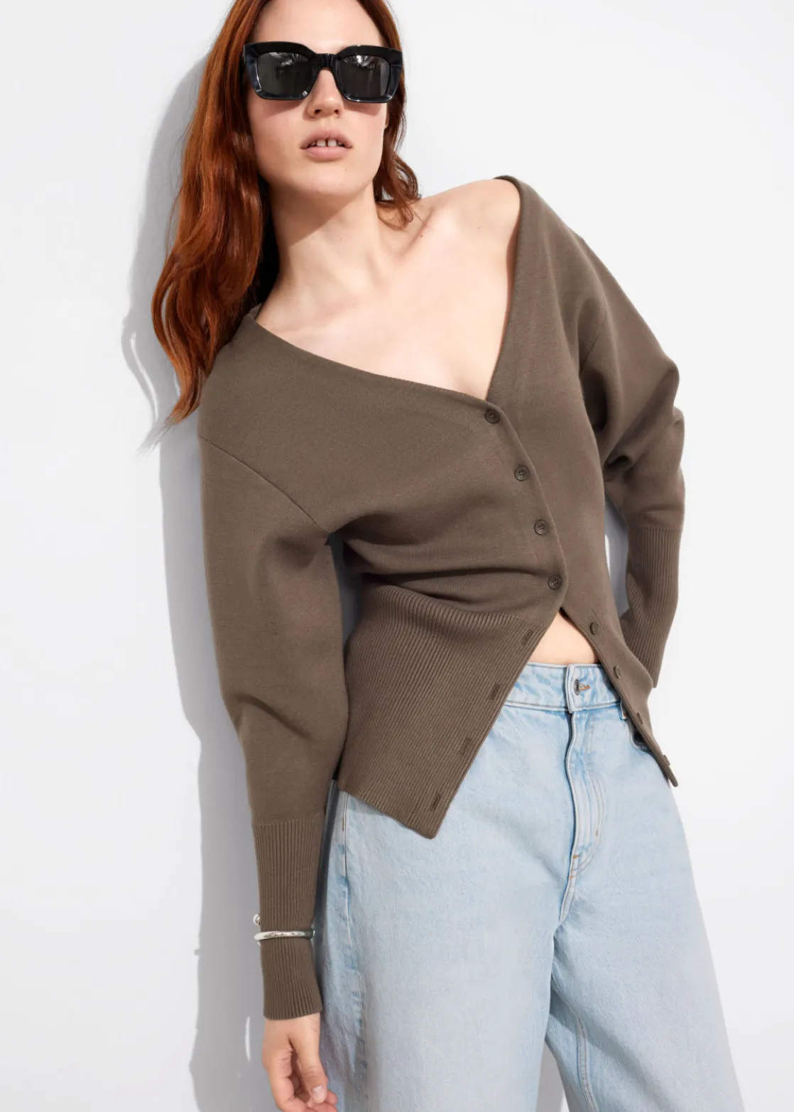 Buttoned Knit Cardigan