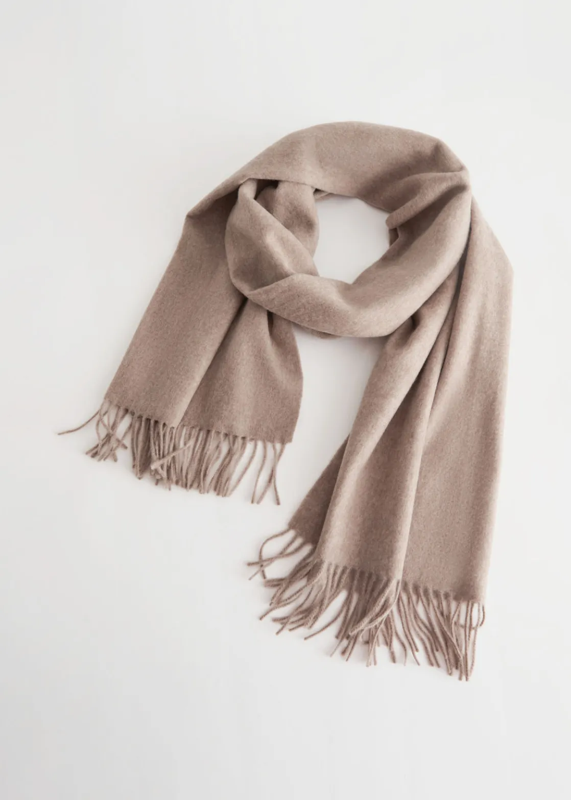 Fringed Wool Blanket Scarf