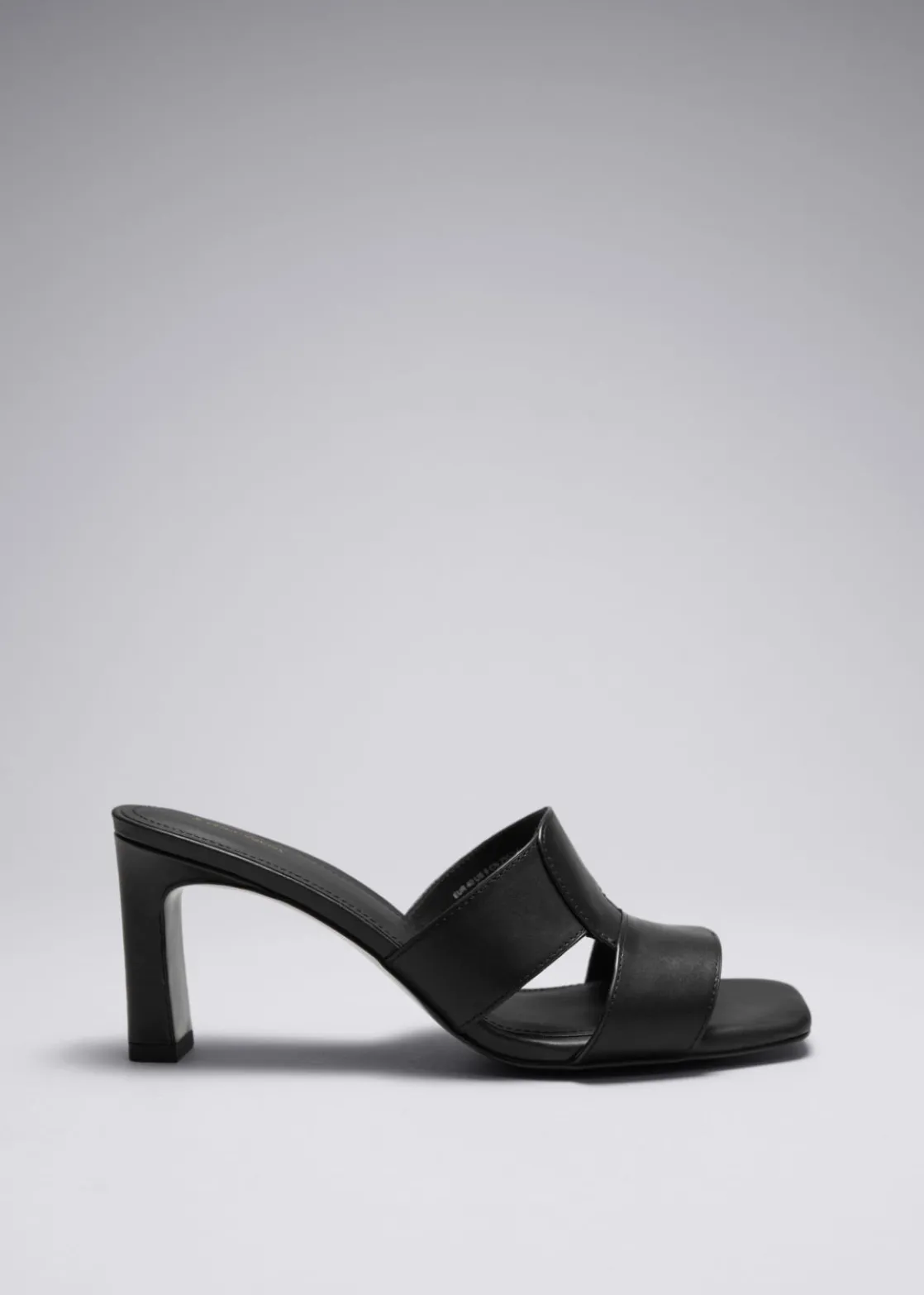 Heeled Leather Mules