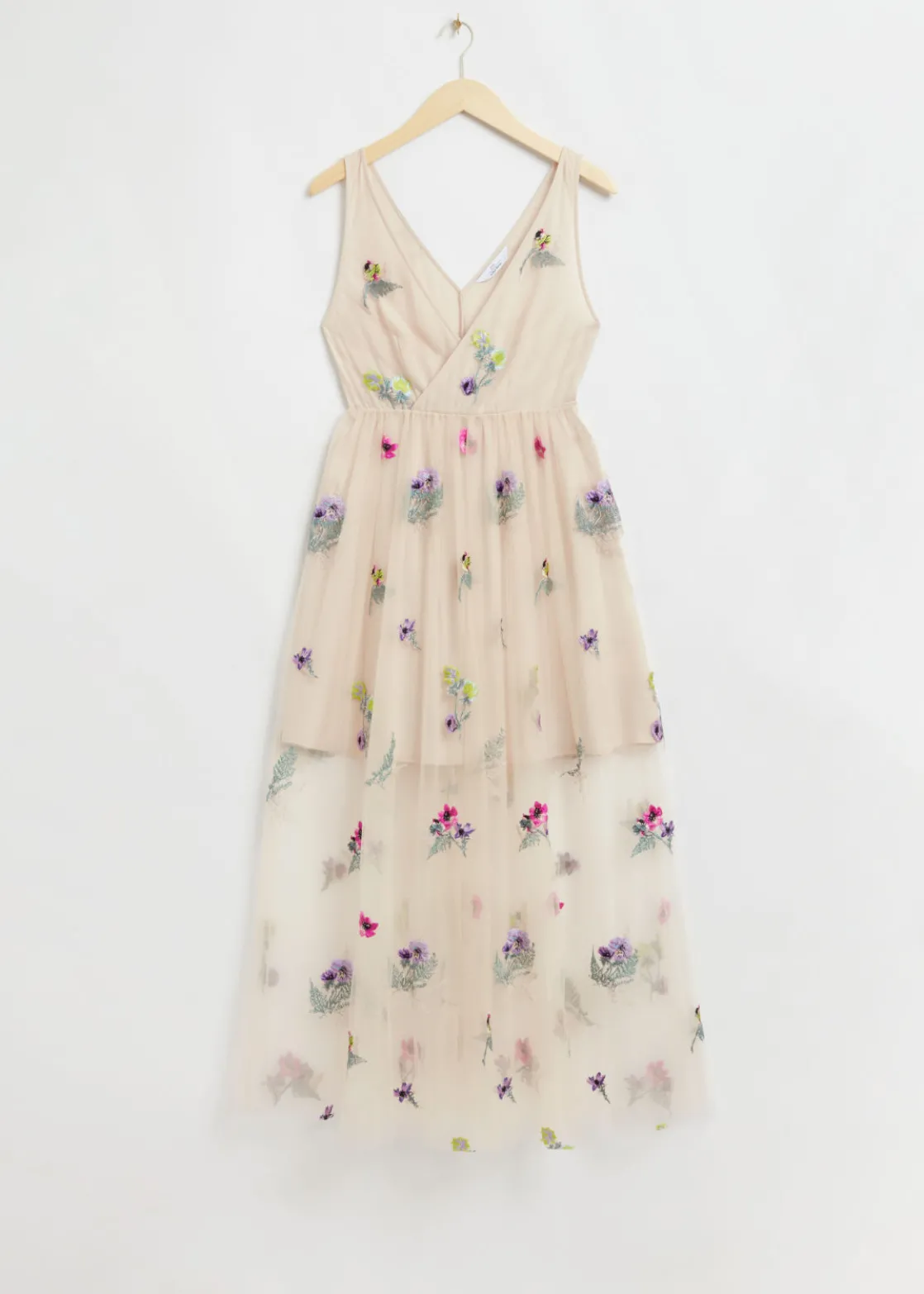 Embellished Gathered Tulle Dress
