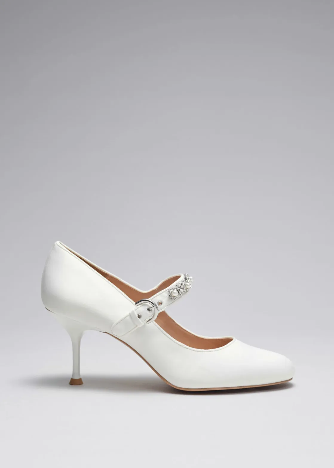 Embellished Satin Pumps