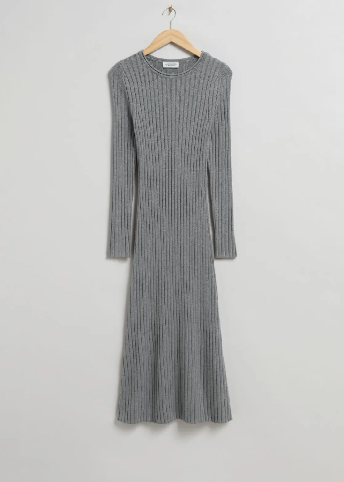 Flared Rib Midi Dress