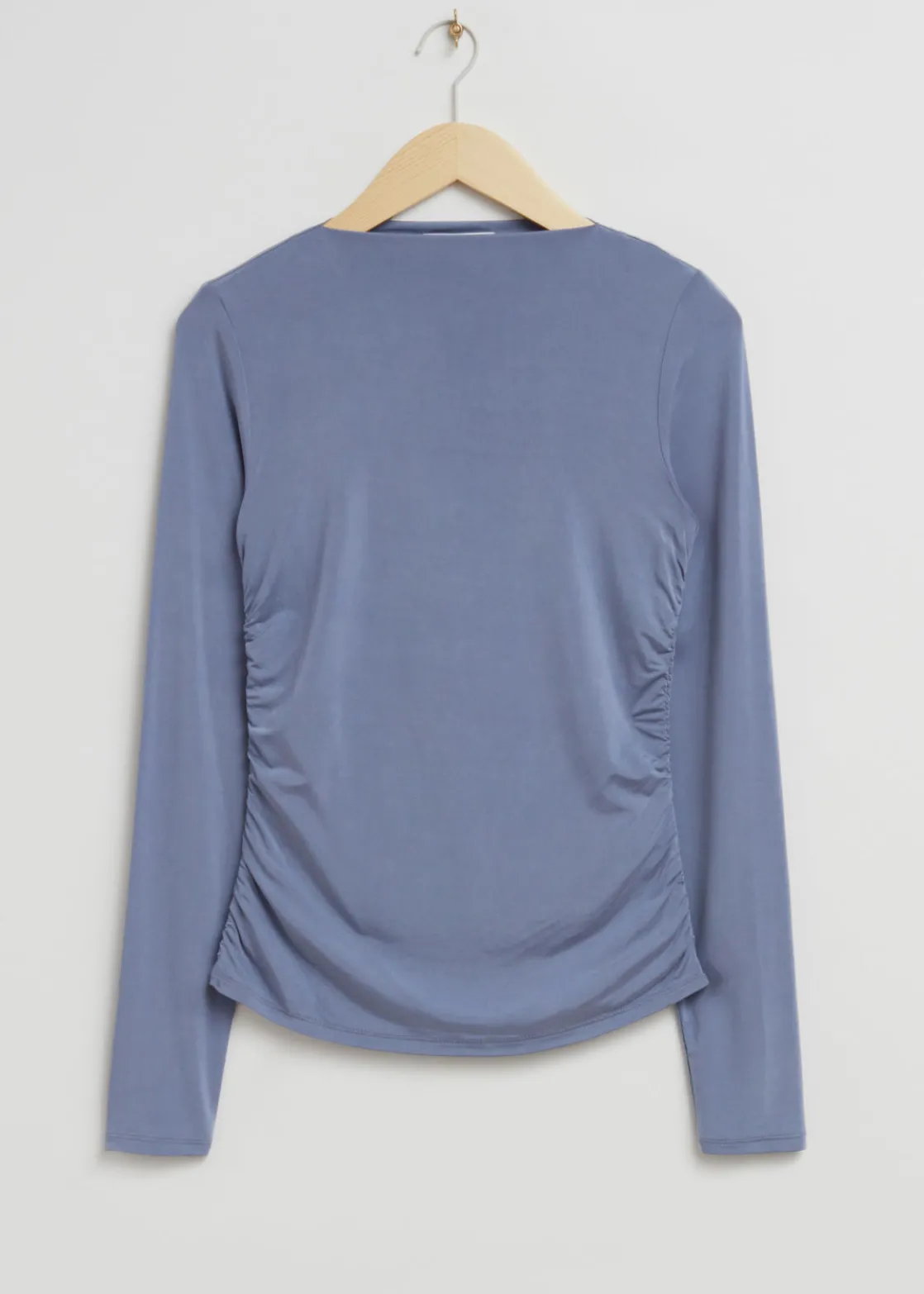 Fitted Boat Neck Ruched Top