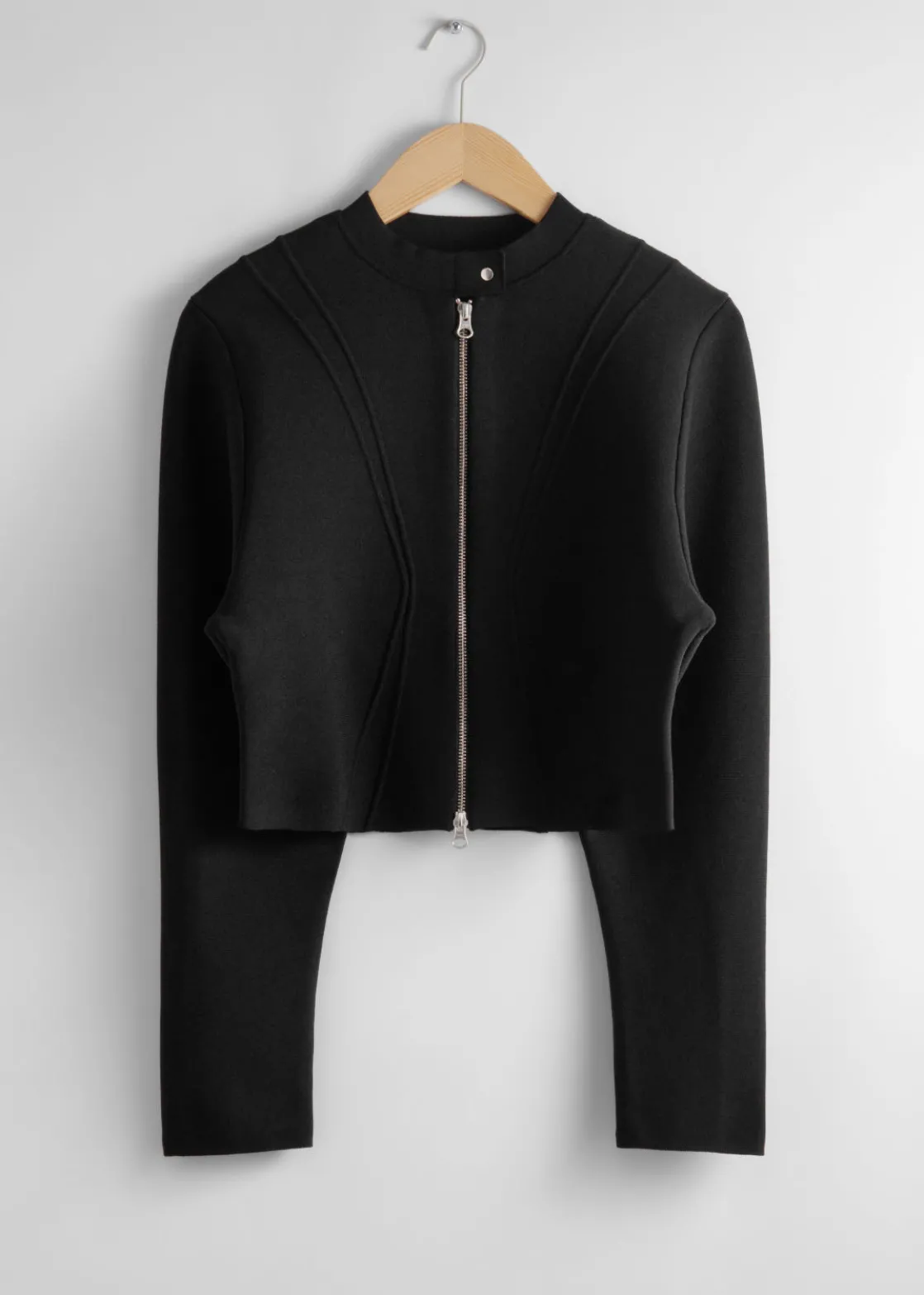 Cropped Zip Cardigan