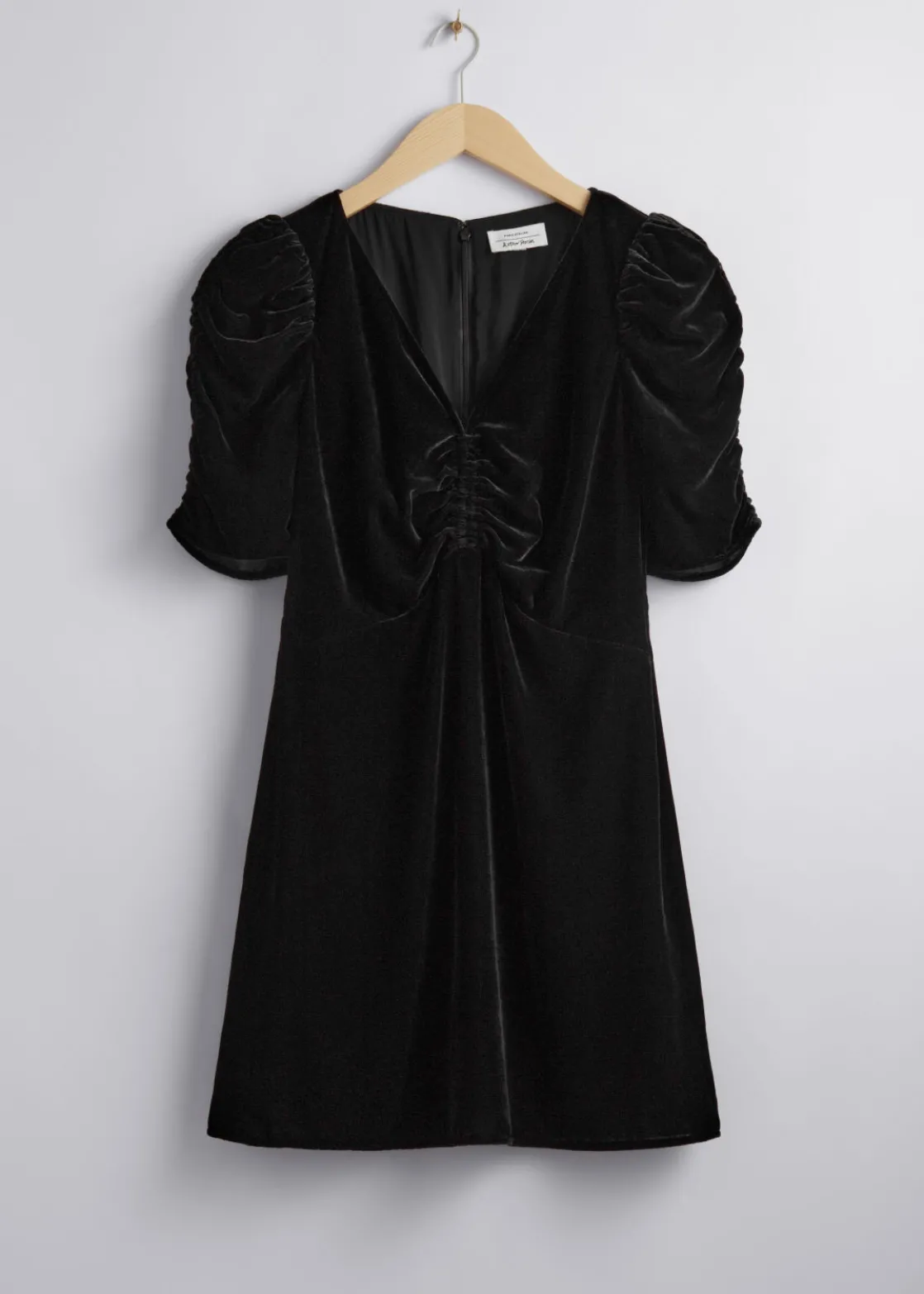 Ruched Velvet Mini Dress