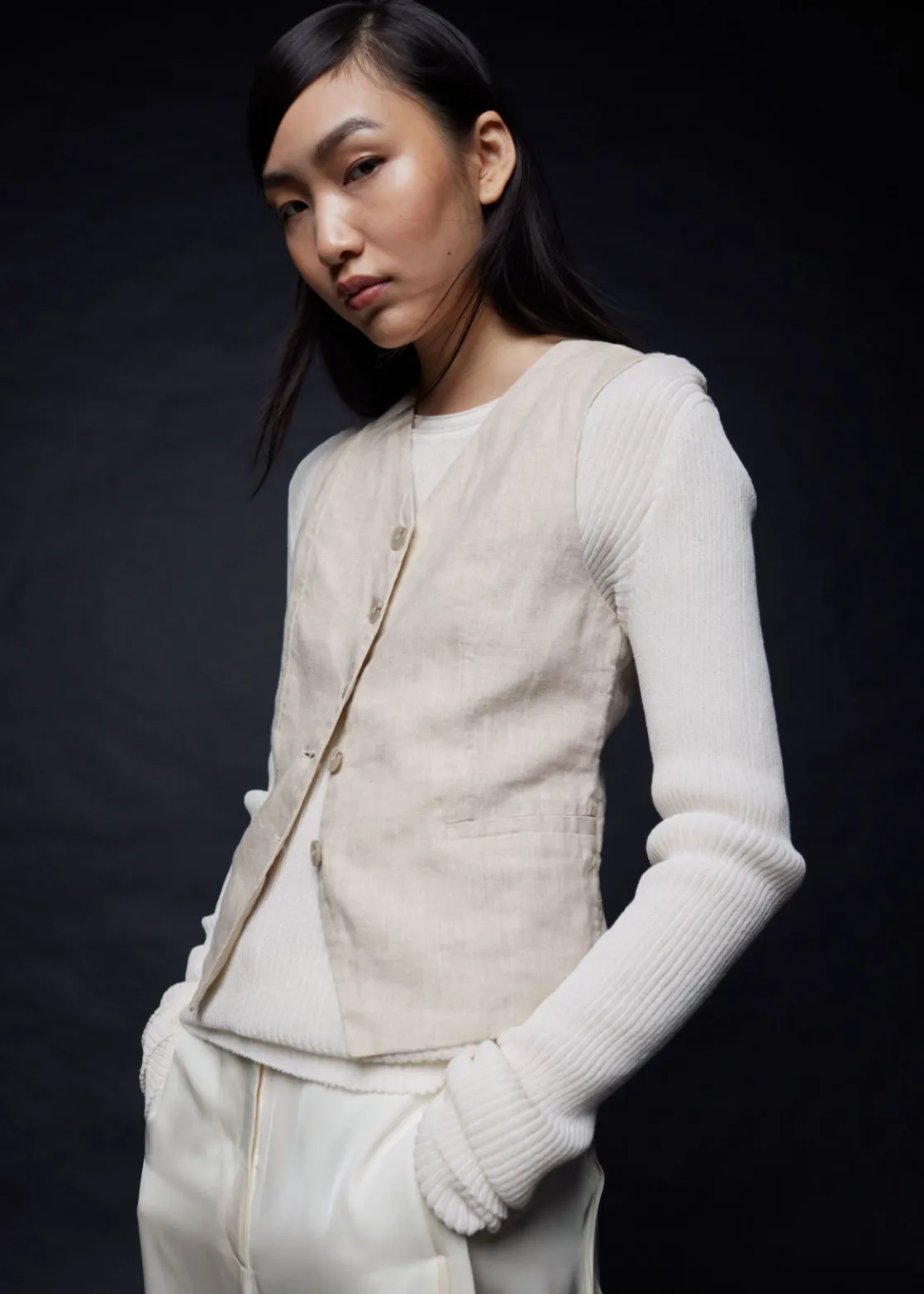 Tailored Linen Vest