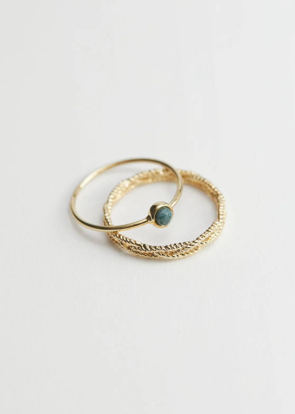 Twist Embossed Ring Set