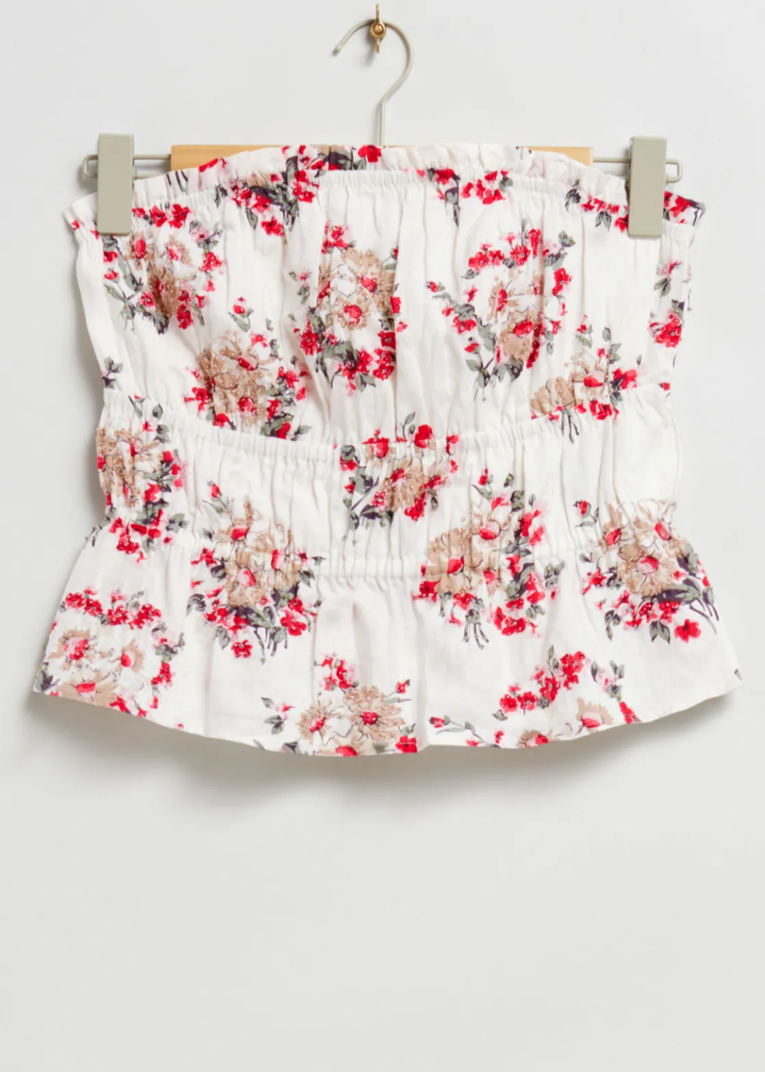 Elasticated Beaded Bustier Top