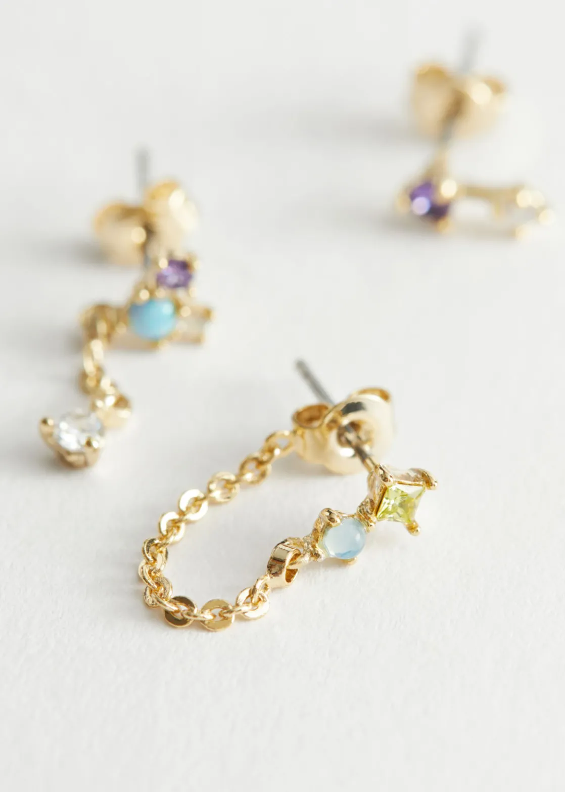 Rhinestone Chain Drop Earrings