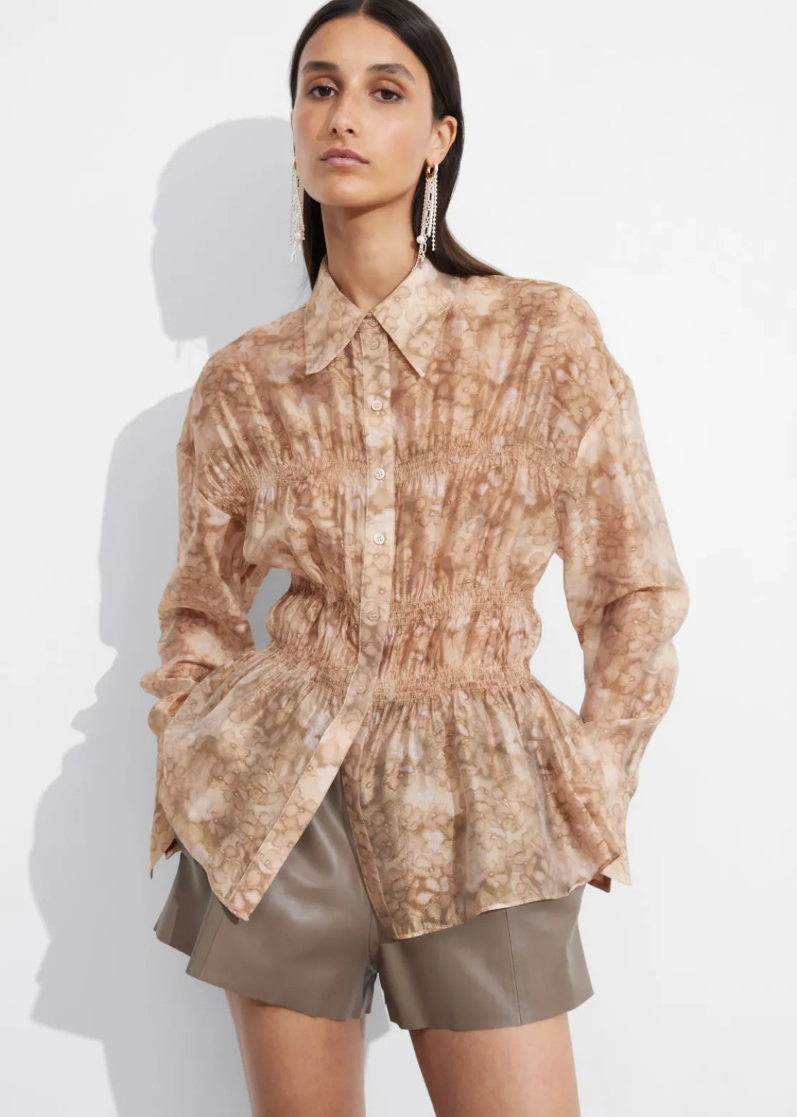 Sheer Peplum Blouse