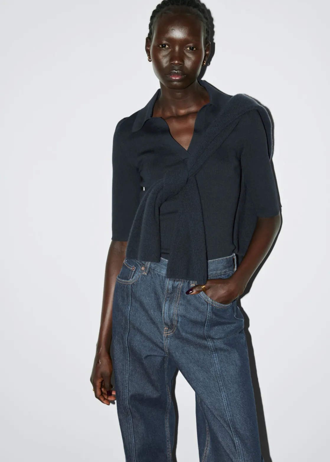 Collared Short-Sleeve Top