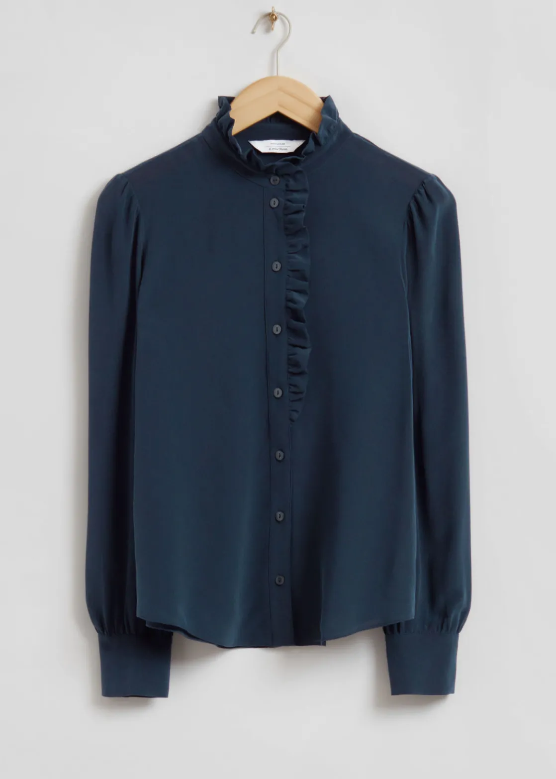 Ruffled Mulberry Silk Blouse