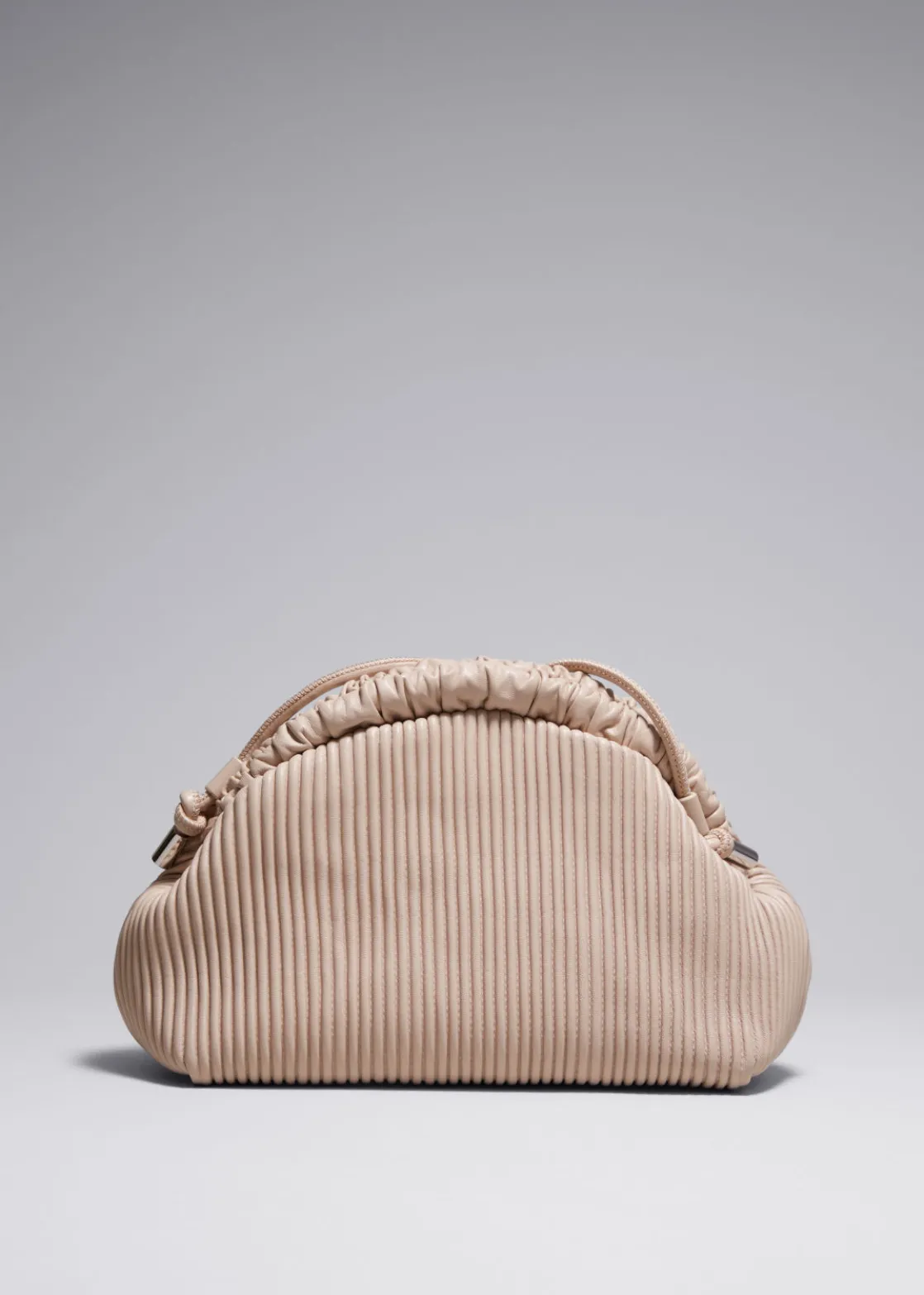Pleated Leather Clutch Bag