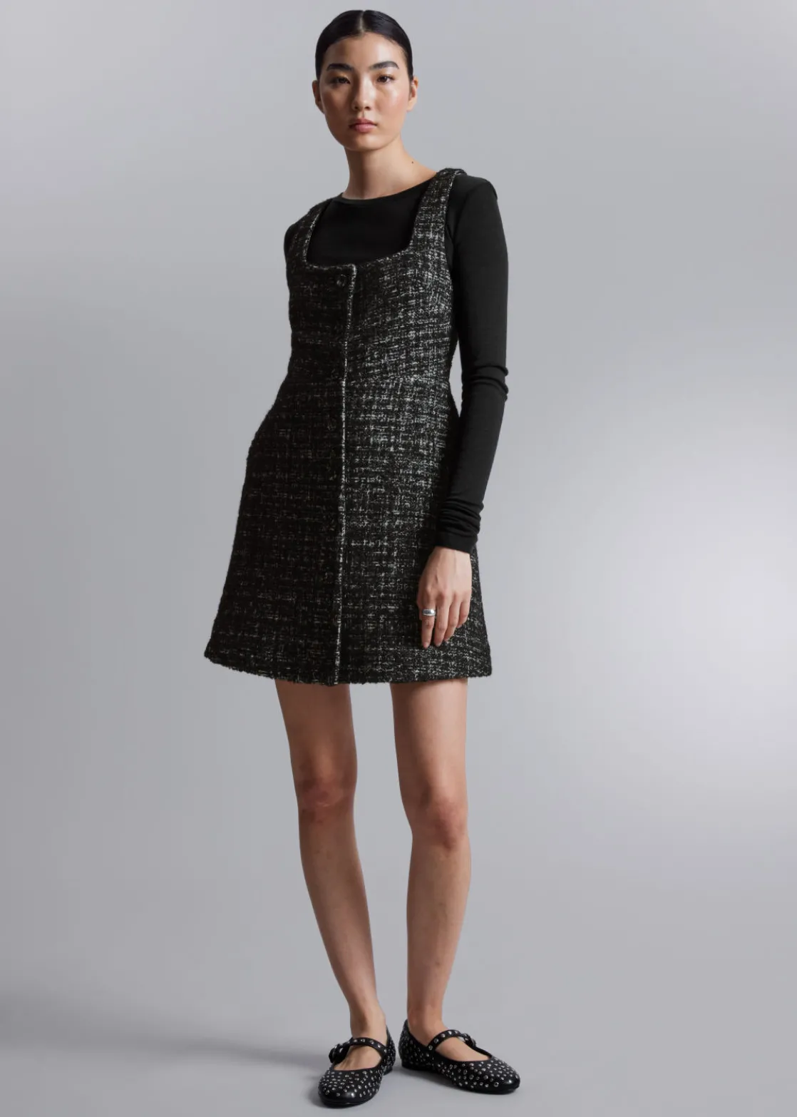 Sleeveless Tweed Mini Dress