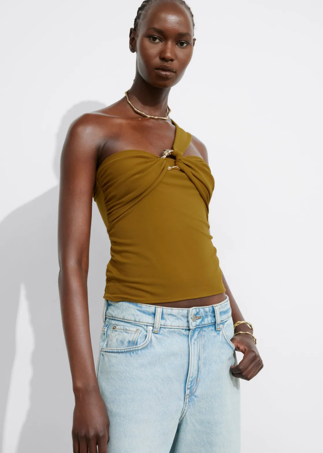 Buckle-Detailed Top
